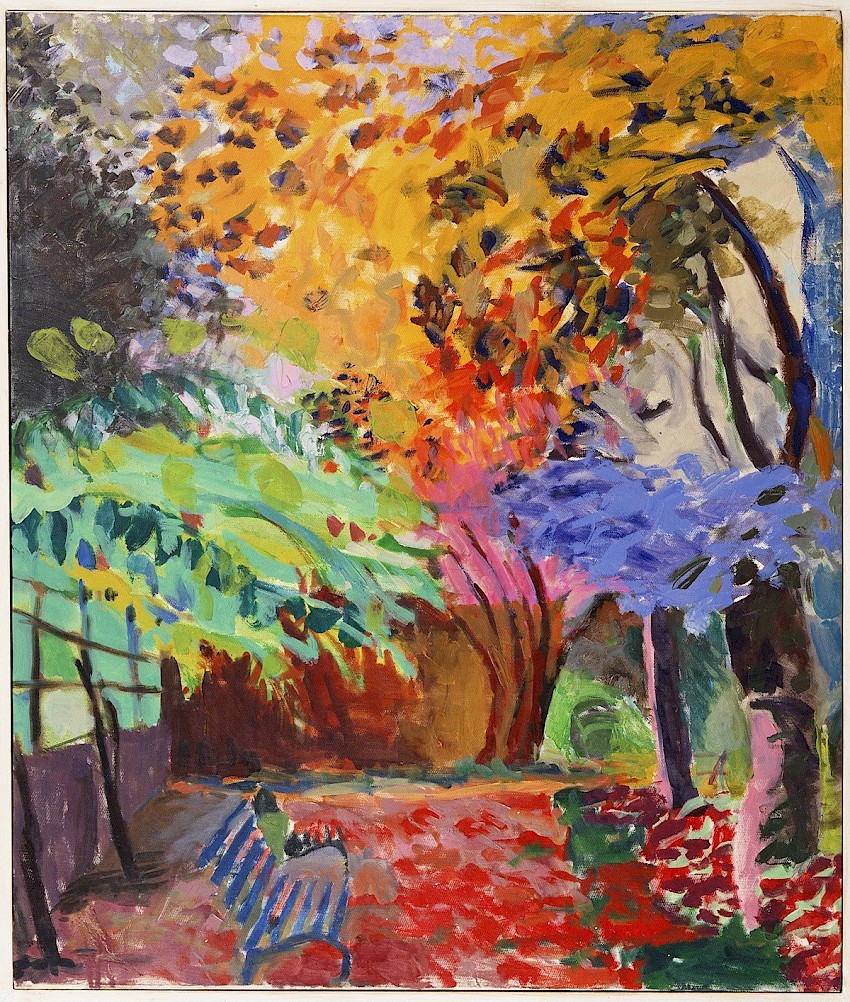 Borghese Garden with Bench, Rome