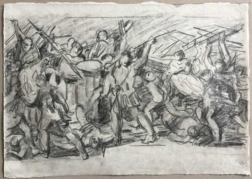 Poussin: The battle between Latins and Trojans