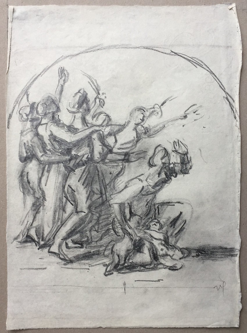 Poussin: Study for the triamph of David