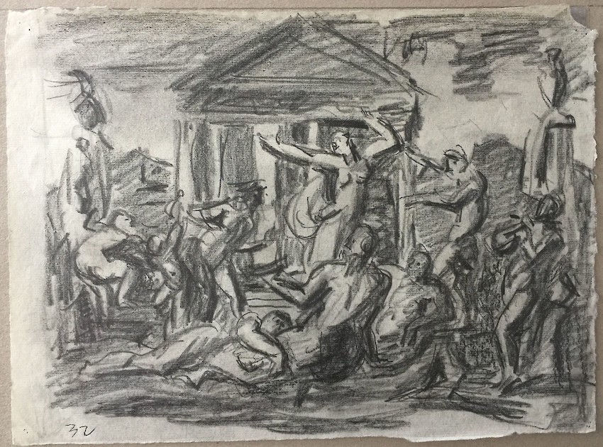 Poussin: A ritual dance before a temple