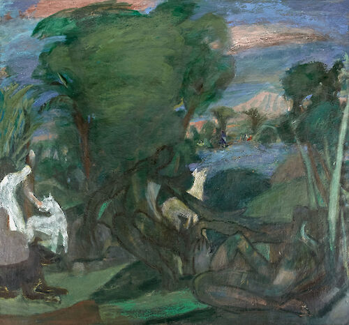 Late Summer Afternoon (2015, oil on linen, 74" x 80")