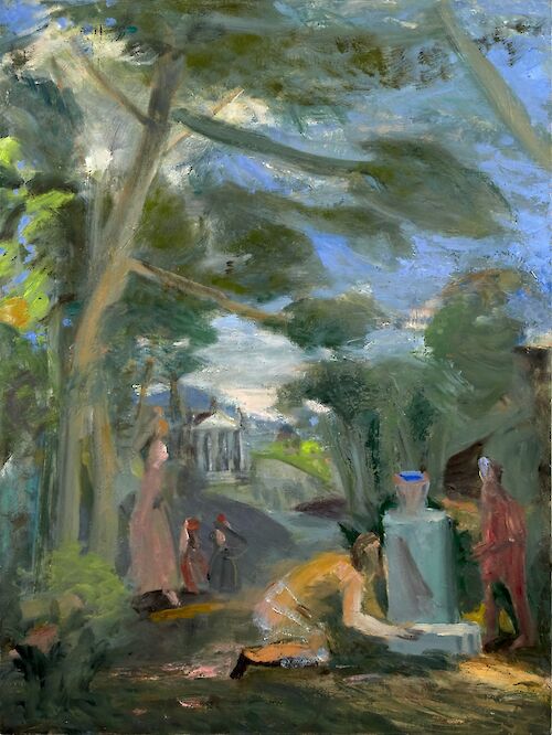 Orestes at the Tomb of Agamemnon (2017, oil on linen, 48" x 36")