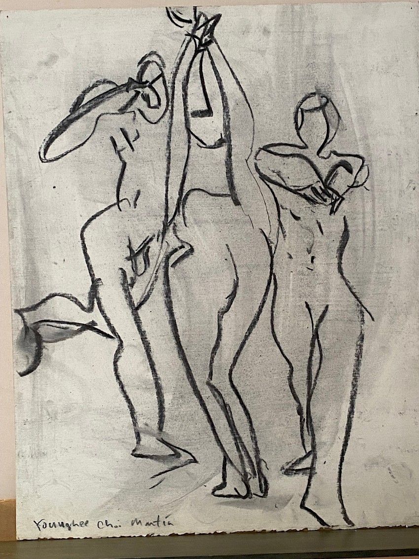 P Heineman Drawing Workshop: Three Figures (white gessoed on BFK)