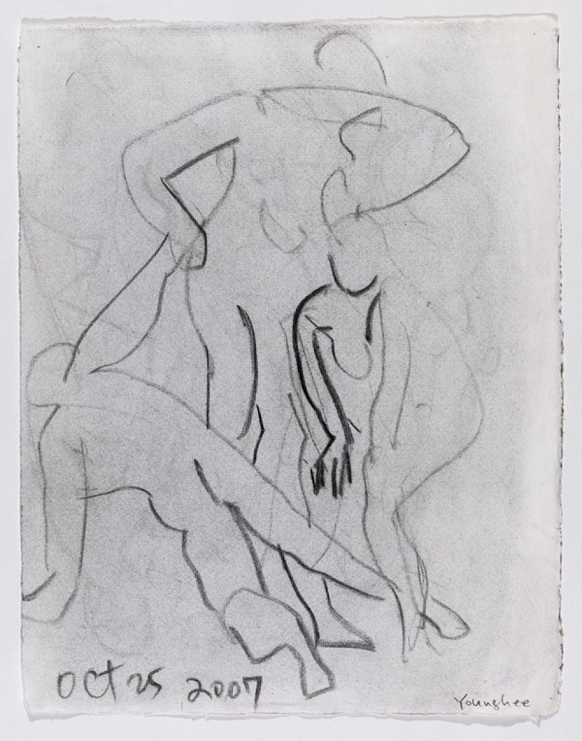 P Heineman Drawing Workshop: Three Figures (handmade paper)